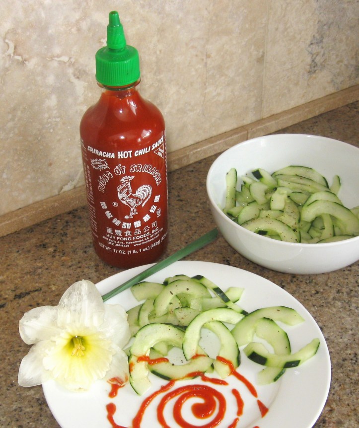 Asian Cucumber Salad - Sriracha Hot Chilli Sauce